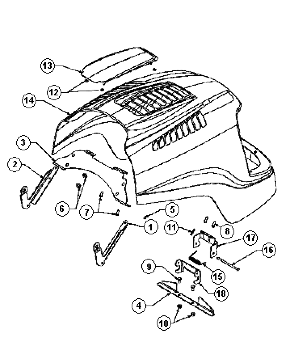 Hood, Service Kit 759-04113a Diagram and Parts List for 7304 54AD741100-54AT741100-54BD741100-54BT741100 Cub Cadet Lawn Tractor